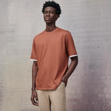 에르메스 남자  크루넥 베이지 반팔티 - Hermes Mens Beige Tshirts 