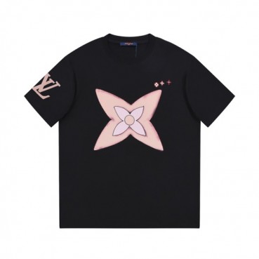 루이비통 남성 블랙 크루넥 반팔티 - Louis vuitton Mens Black Short sleeved T