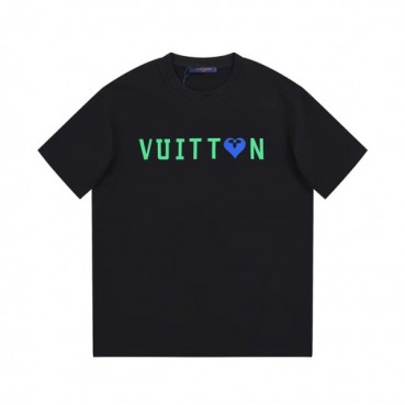 루이비통 남성 블랙 크루넥 반팔티 - Louis vuitton Mens Black Short sleeved T