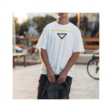 프라다 남성 화이트 크루넥 반팔티 - Prada Mens White Short sleeved Tshirts 