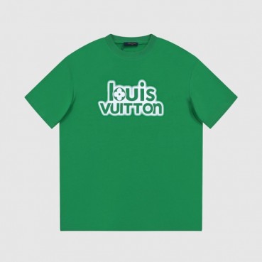 루이비통 남성 그린 크루넥 반팔티 - Louis vuitton Mens Green Short sleeved T