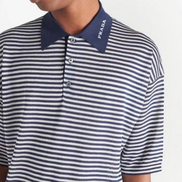 프라다 남성 블루 크루넥 반팔티 - Prada Mens Blue Short sleeved Tshirts 