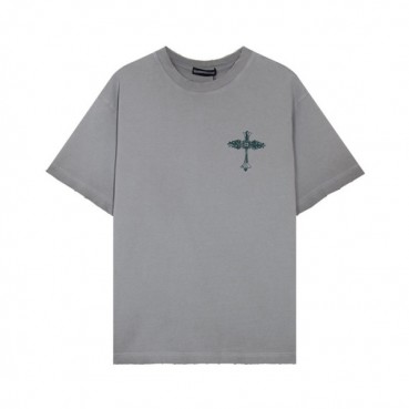크롬하츠 남성 그레이 크루넥 반팔티 - Chrom Hearts Mens Gray Short sleeved T
