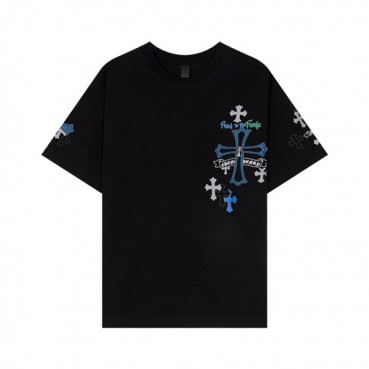 크롬하츠 남성 블랙 크루넥 반팔티 - Chrom Hearts Mens Black Short sleeved T