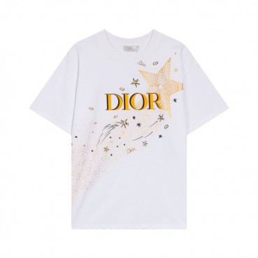 디올 남성 화이트 크루넥 반팔티 - Dior Mens White Short sleeved Tshirts 