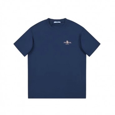 프라다 남성 블루 크루넥 반팔티 - Prada Mens Blue Short sleeved Tshirts 