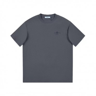 프라다 남성 그레이 크루넥 반팔티 - Prada Mens Gray Short sleeved Tshirts 