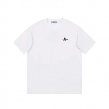 프라다 남성 화이트 반팔티 - Prada Mens White Tshirts 