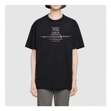 발렌시아가 남성 크루넥 블랙 반팔티 - Balenciaga Mens Black Short sleeved T