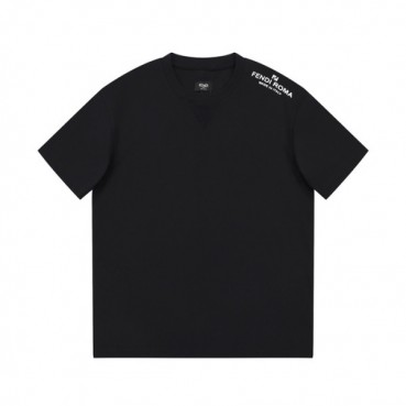 펜디 남성 블랙 크루넥 반팔티 - Fendi Mens Black Short sleeved T