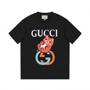 구찌 남/녀 블랙 크루넥 반팔티 - Gucci Unisex Black Short sleeved T