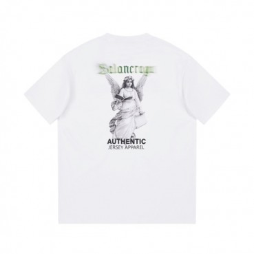발렌시아가 남성 크루넥 화이트 반팔티 - Balenciaga Mens White Short sleeved T