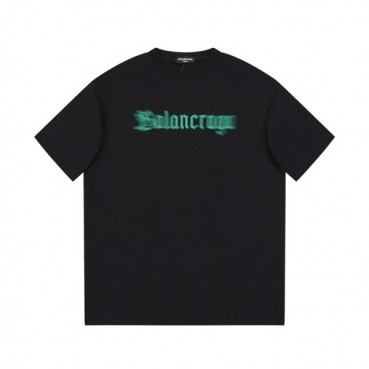 발렌시아가 남성 크루넥 블랙 반팔티 - Balenciaga Mens Black Short sleeved T