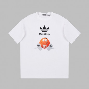 발렌시아가 남성 크루넥 화이트 반팔티 - Balenciaga Mens White Short sleeved T