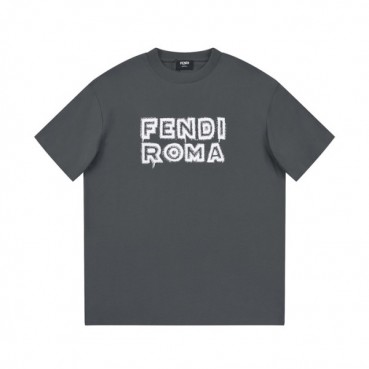 펜디 남성 그레이 크루넥 반팔티 - Fendi Mens Gray Short sleeved T