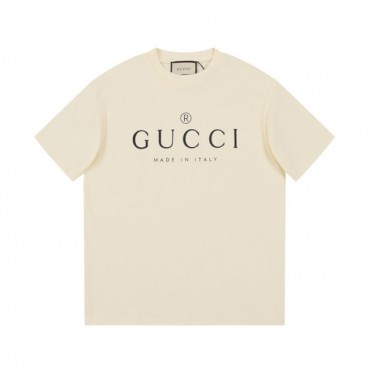 구찌 남/녀 아이보리 크루넥 반팔티 - Gucci Unisex Ivory Short sleeved T
