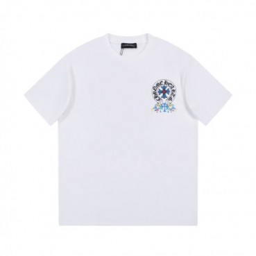 크롬하츠 남성 화이트 크루넥 반팔티 - Chrom Hearts Mens White Short sleeved T