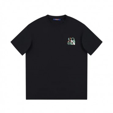 루이비통 남성 블랙 크루넥 반팔티 - Louis vuitton Mens Black Short sleeved T