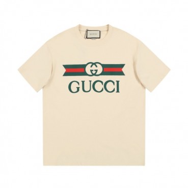 구찌 남/녀 아이보리 크루넥 반팔티 - Gucci Unisex Ivory Short sleeved T