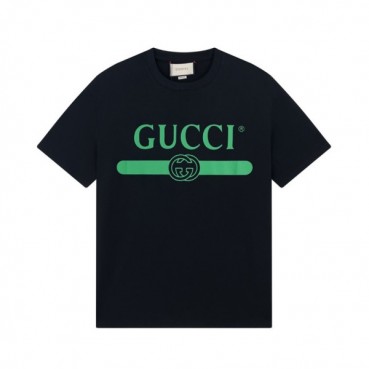 구찌 남/녀 블랙 크루넥 반팔티 - Gucci Unisex Black Short sleeved T