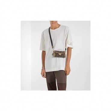 펜디 남성 화이트 크루넥 반팔티 - Fendi Mens White Short sleeved T