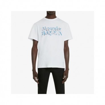 알렉산더맥퀸 남성 화이트 크루넥 반팔티 - Alexander Mcqueen Mens White Tshirts 