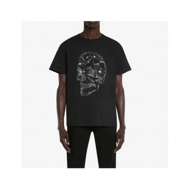 알렉산더맥퀸 남성 블랙 크루넥 반팔티 - Alexander Mcqueen Mens Black Tshirts 