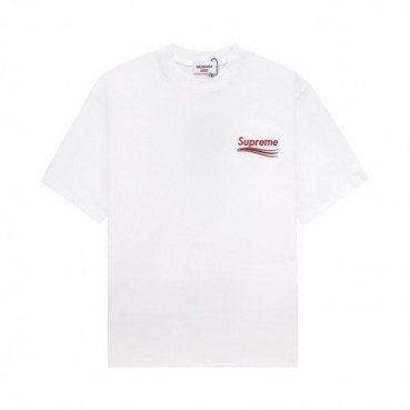 발렌시아가 남성 크루넥 화이트 반팔티 - Balenciaga Mens White Short sleeved T