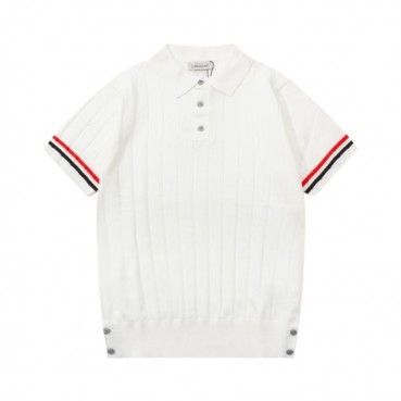 몽클레어 남성 화이트 폴로 반팔 니트티 - Moncler Mens White Tshirts 
