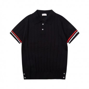몽클레어 남성 블랙 폴로 반팔 니트티 - Moncler Mens Black Tshirts 