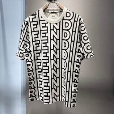 펜디 남/녀 화이트 크루넥 반팔티 - Fendi Mens Unisex Short sleeved Tshirts 