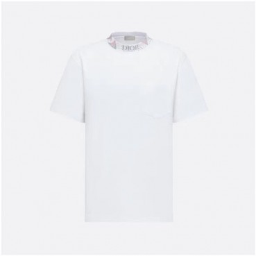 디올 남성 화이트 크루넥 반팔티 - Dior Mens White Short sleeved Tshirts 