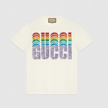 구찌 남/녀 화이트 크루넥 반팔티 - Gucci Unisex White Short sleeved T