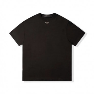 프라다 남성 블랙 크루넥 반팔티 - Prada Mens Black Short sleeved Tshirts 