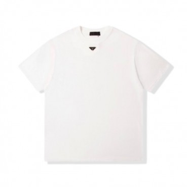 프라다 남성 화이트 크루넥 반팔티 - Prada Mens White Short sleeved Tshirts 