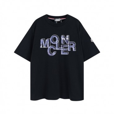 몽클레어 남성 블랙 크루넥 반팔티 - Moncler Mens Black Tshirts 