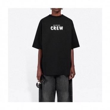 발렌시아가 남성 크루넥 블랙 반팔티 - Balenciaga Mens Black Short sleeved T