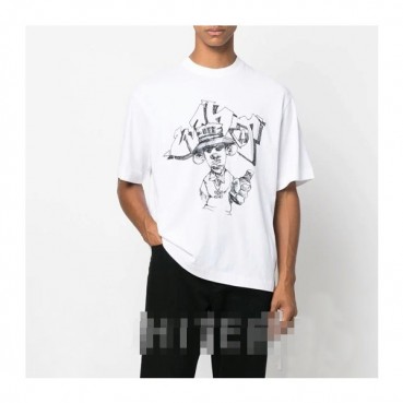 오프화이트 남성 모던 화이트 반팔티 - Off white Mens White Short sleeved Tshirts 