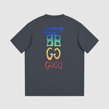 발렌시아가 남성 크루넥 그레이 반팔티 - Balenciaga Mens Gray Short sleeved T