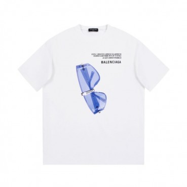 발렌시아가 남성 크루넥 화이트 반팔티 - Balenciaga Mens White Short sleeved T