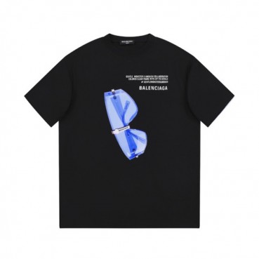 발렌시아가 남성 크루넥 블랙 반팔티 - Balenciaga Mens Black Short sleeved T