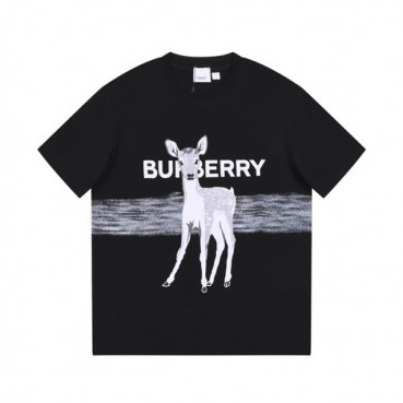 버버리 남성 블랙 크루넥 반팔티 - Burberry Mens Black Tshirts 