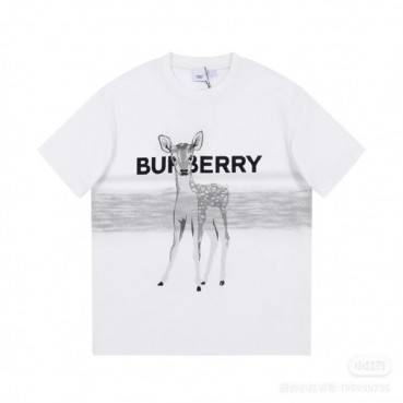 버버리 남성 화이트 크루넥 반팔티 - Burberry Mens White Tshirts 