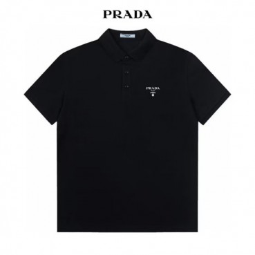 프라다 남성 블랙 폴로 반팔티 - Prada Mens Black Short sleeved Tshirts 