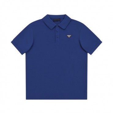 프라다 남성 블루 폴로 반팔티 - Prada Mens Blue Short sleeved Tshirts 