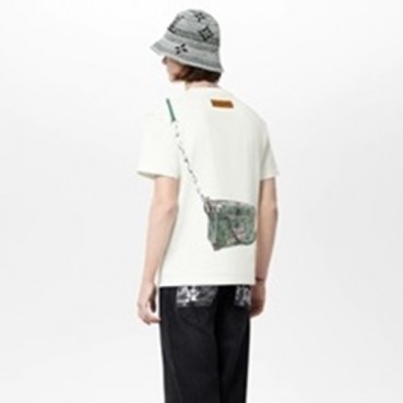 루이비통 남성 화이트 크루넥 반팔티 - Louis vuitton Mens White Short sleeved T
