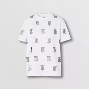 버버리 남/녀 화이트 크루넥 반팔티 - Burberry Unisex White Tshirts 