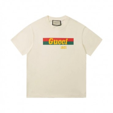 구찌 남/녀 아이보리 크루넥 반팔티 - Gucci Unisex Ivory Short sleeved T