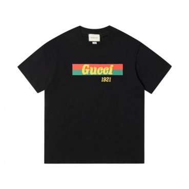 구찌 남/녀 블랙 크루넥 반팔티 - Gucci Unisex Black Short sleeved T
