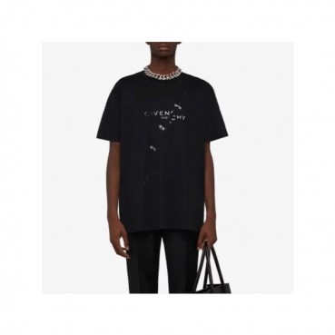 지방시 남성 크루넥 블랙 반팔티 - Givenchy Mens Black Short Sleeved Tshirts 